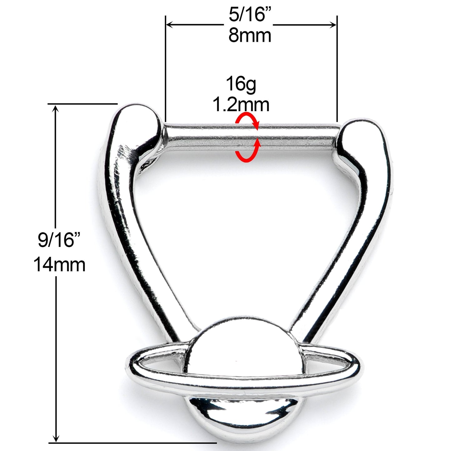 16G 5/16 Saturn Interplanetary Hinged Cartilage Clicker