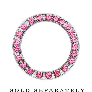 7/8 Stainless Steel Pink Gem Screw Fit Tunnel