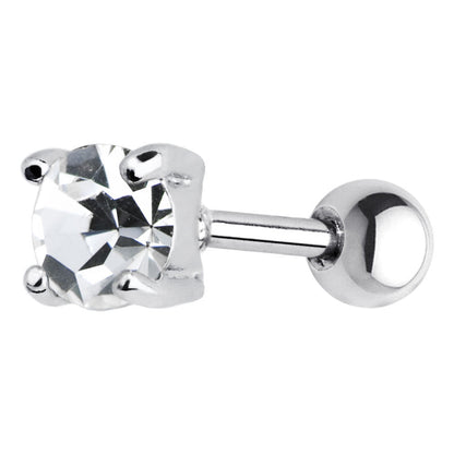 16G 5mm Clear CZ Round Cartilage Tragus Earring