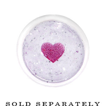 2G Clear Acrylic Glitter Purple Heart Confetti Taper