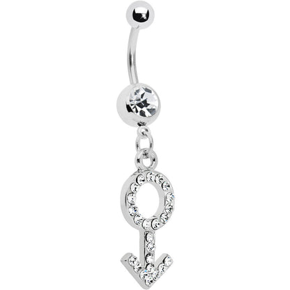 Crystalline Male Symbol Belly Ring