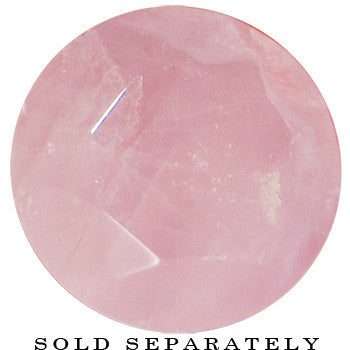 4G Rose Flower Quartz Semi Precious Stone Faceted Double Flare Plug