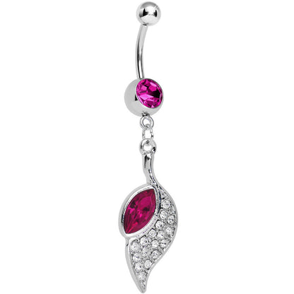 Fuchsia Gem Pleasant Wing Dangle Belly Ring