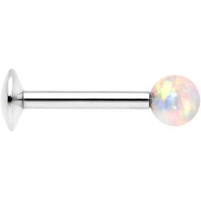 5/16 Steel 3mm Synthetic White Opal Internal Thread Tragus Earring
