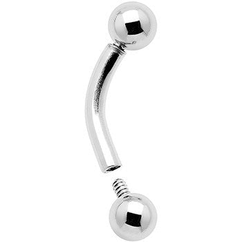 16G 1/4 Grade 23 Titanium 3mm Internally Threaded Curved Barbell