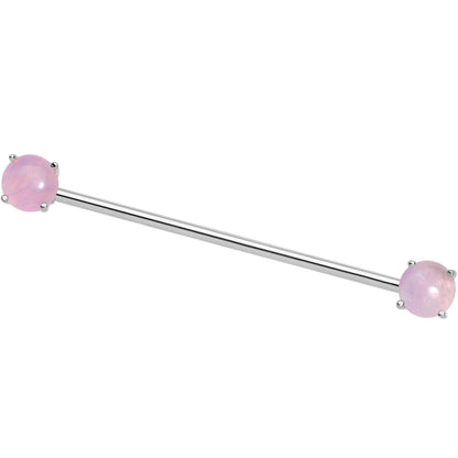 Pink Amethyst End to End Industrial Barbell 38mm