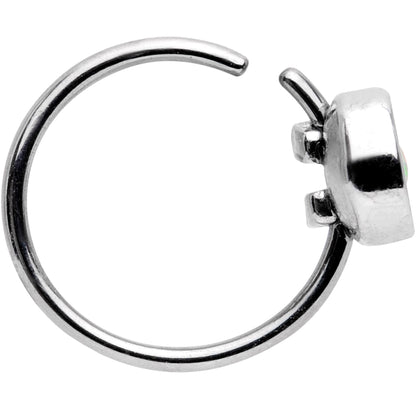 20G 5/16 White Synthetic Opal Inlay Seamless Circular Ring