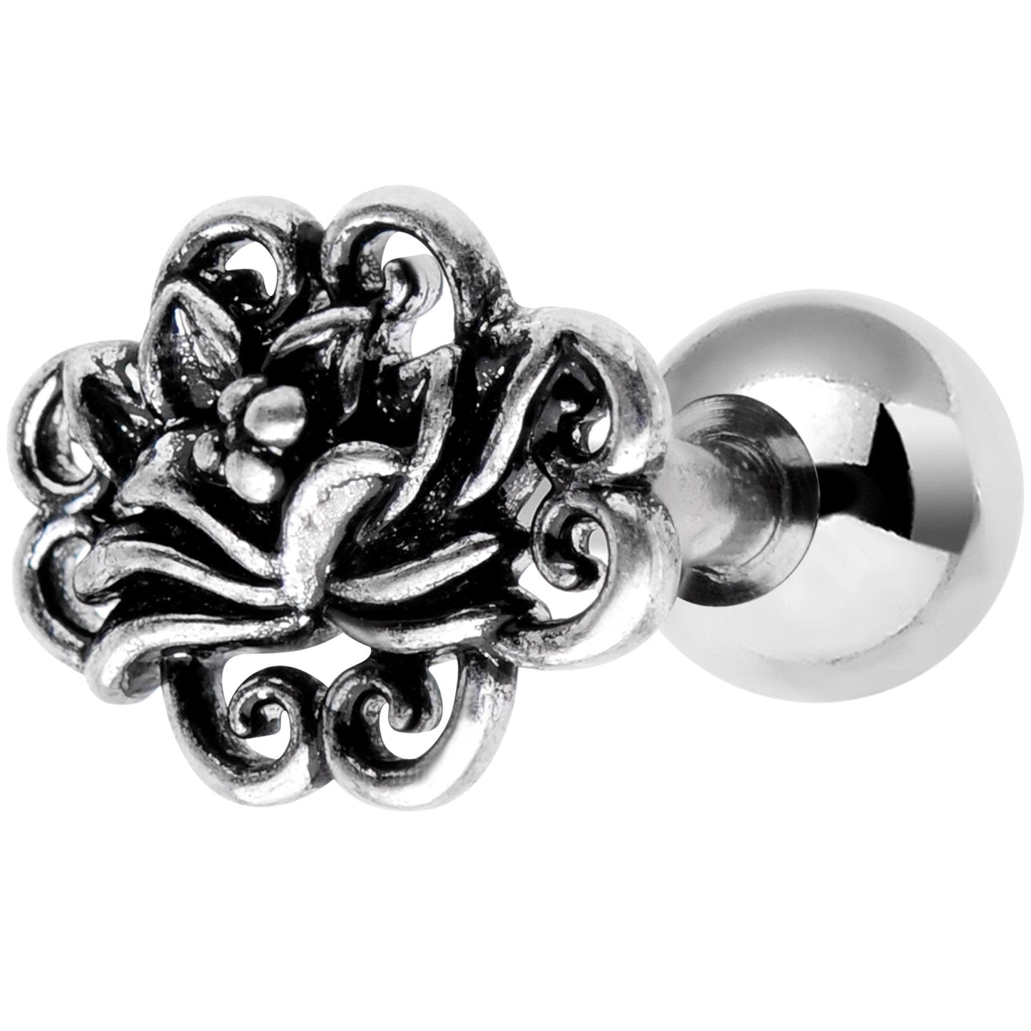 16G 1/4 Spirit of the Lotus Flower Cartilage Tragus Earring