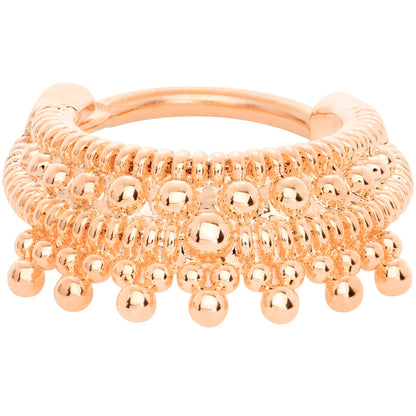16G 3/8 Rose Gold Tone Debutante Fashion Hinged Septum Ring