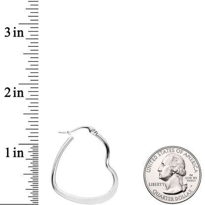 30mm Stainless Steel Heart Hoop Earrings