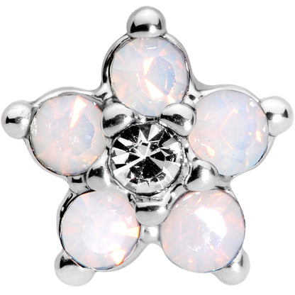 16G 5/16 White Faux Opal Internally Threaded Flower Labret