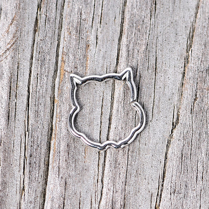 16G 3/8 Steel Barn Owl Halloween Cartilage Closure Ring