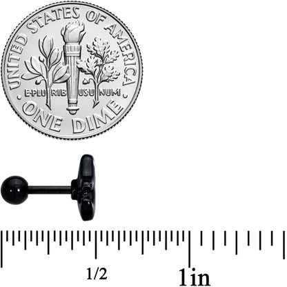 16G 1/4 Black Howling Ghost Halloween Cartilage Tragus Earring