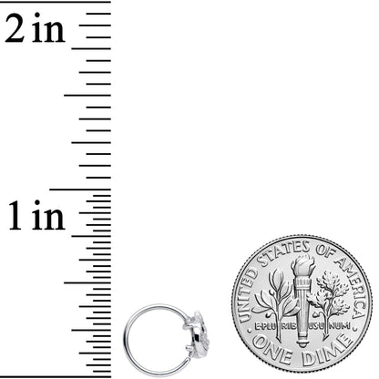 20G 5/16 Clear CZ Gem Silhouette Unicorn Nose Hoop