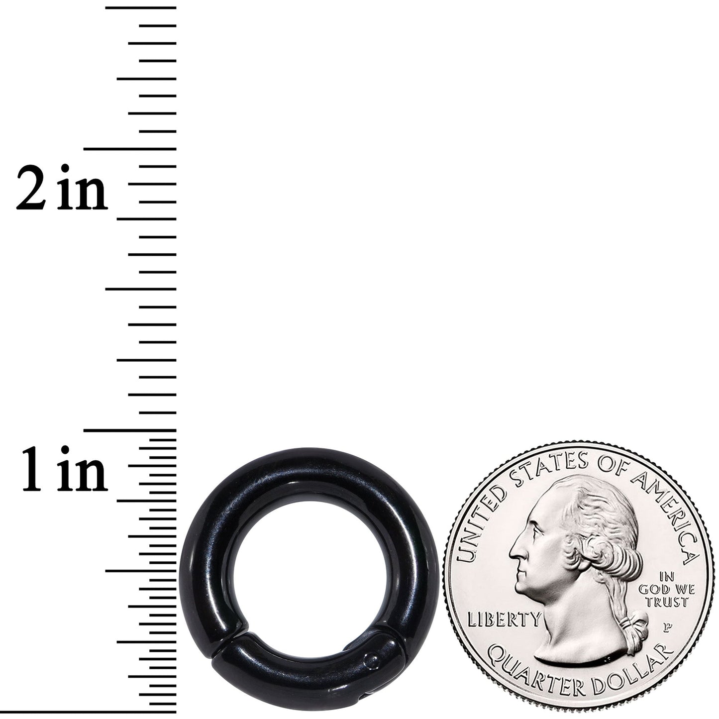 4G 9/16 Black PVD Steel Hinged Segment Ring
