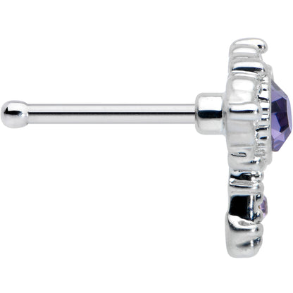 20G 1/4 Purple Gem Unlock My Heart Key Nose Bone