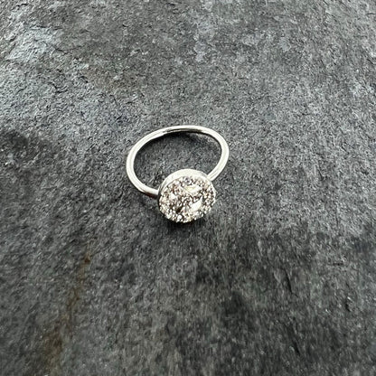 20G 5/16 Clear Gem Seamless Retro Peace Sign Nose Hoop