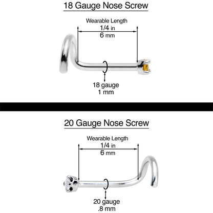 20G 7mm Gold Tone Stylish Key Left Side Nose Screw