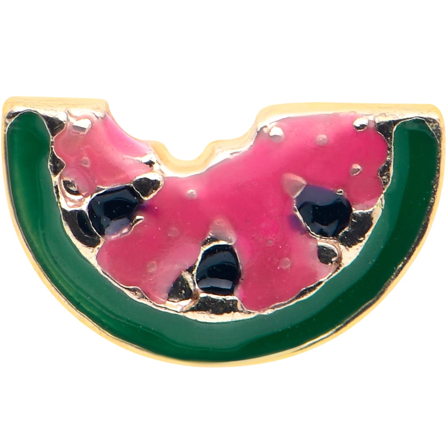 20G 1/4 Gold Tone Watermelon Bite Nose Bone