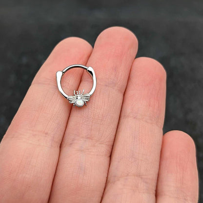 16G 5/16 White Faux Opal Ultra Fly Cartilage Clicker