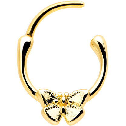 16G 5/16 Gold Tone Simple Textured Butterfly Cartilage Clicker