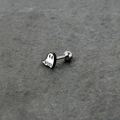 16G 1/4 White Ghost Glow in the Dark Cartilage Tragus Earring