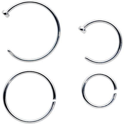 20G 12 Pack ASTM F-136 Implant Grade Titanium Hoop Nose Ring Septum Cartilage Ear Hoop Earring Set