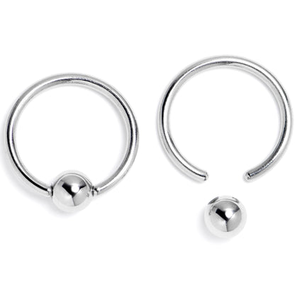 16G 3/8 Mushroom Red Top BCR Captive Ring Set of 4