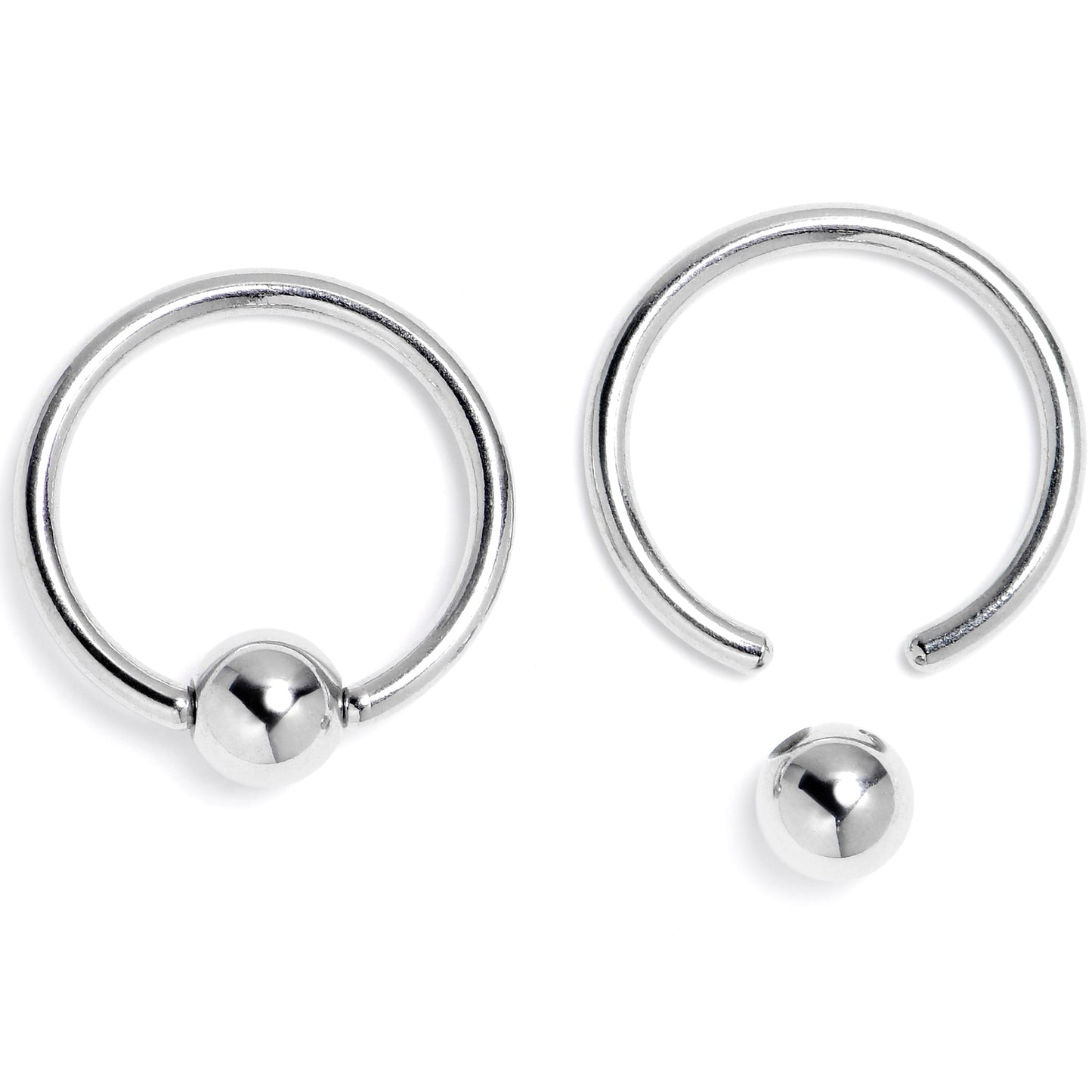 16G 3/8 Cherry Ball BCR Captive Ring Set of 4