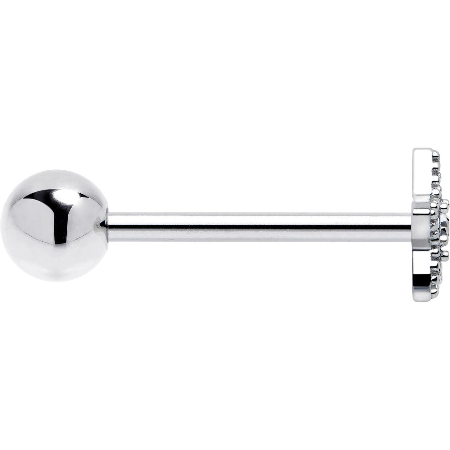 Clear Gem Star Texture Barbell Tongue Ring