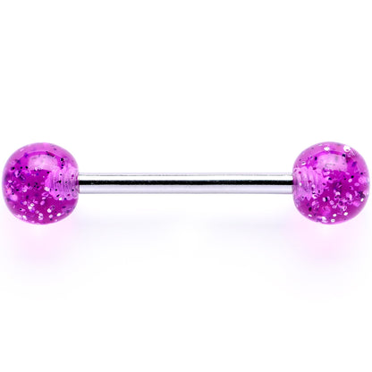 Glittering Grape GLITTER Barbell Tongue Ring