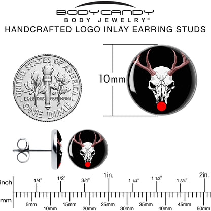 Holiday Dead Nosed Reindeer Stud Earrings by Onyx O