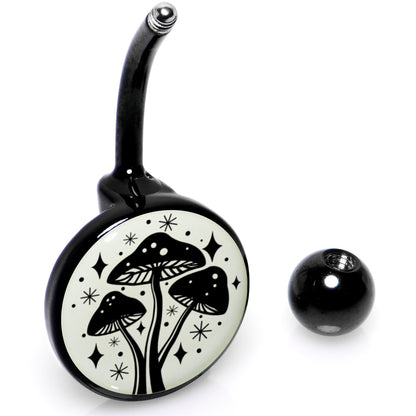 Glow in the Dark Mystic Mushroom Belly Ring by Onyx O
