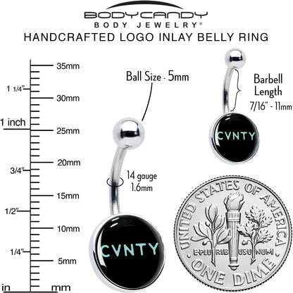 Phrase Logo CVNTY Belly Ring by Onyx O