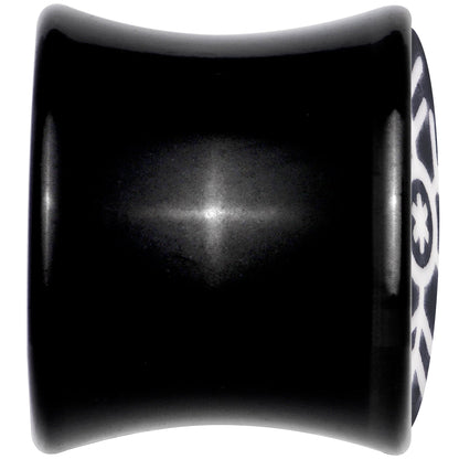 Glow in the Dark Holiday Snowflake Black Acrylic Saddle Plug Set by Onyx O