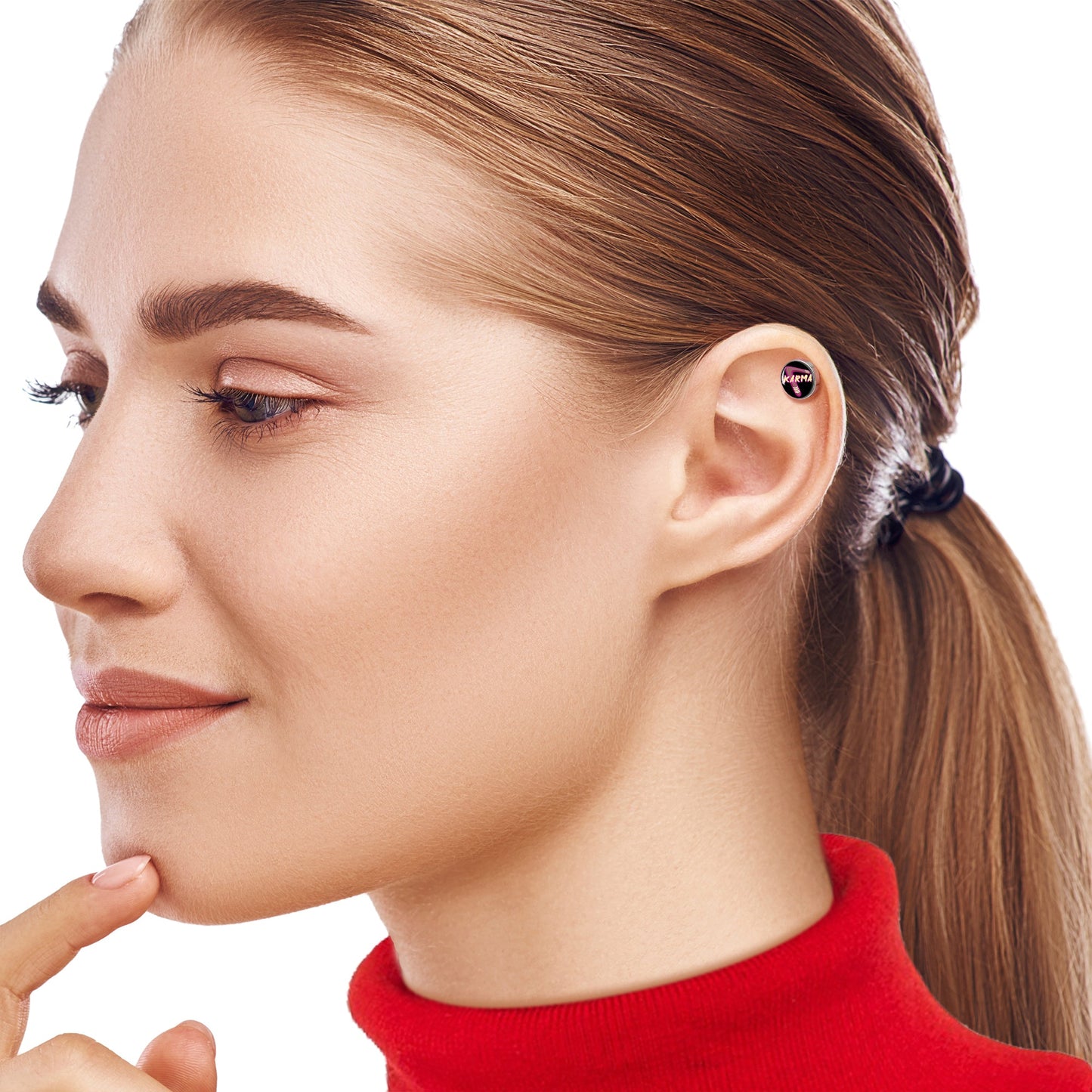 16G 1/4 Karmic Boomerang Tragus Cartilage Earring by Onyx O