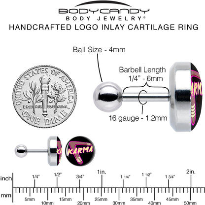 16G 1/4 Karmic Boomerang Tragus Cartilage Earring by Onyx O