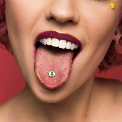 Battery Full Barbell Tongue Ring by Onyx O