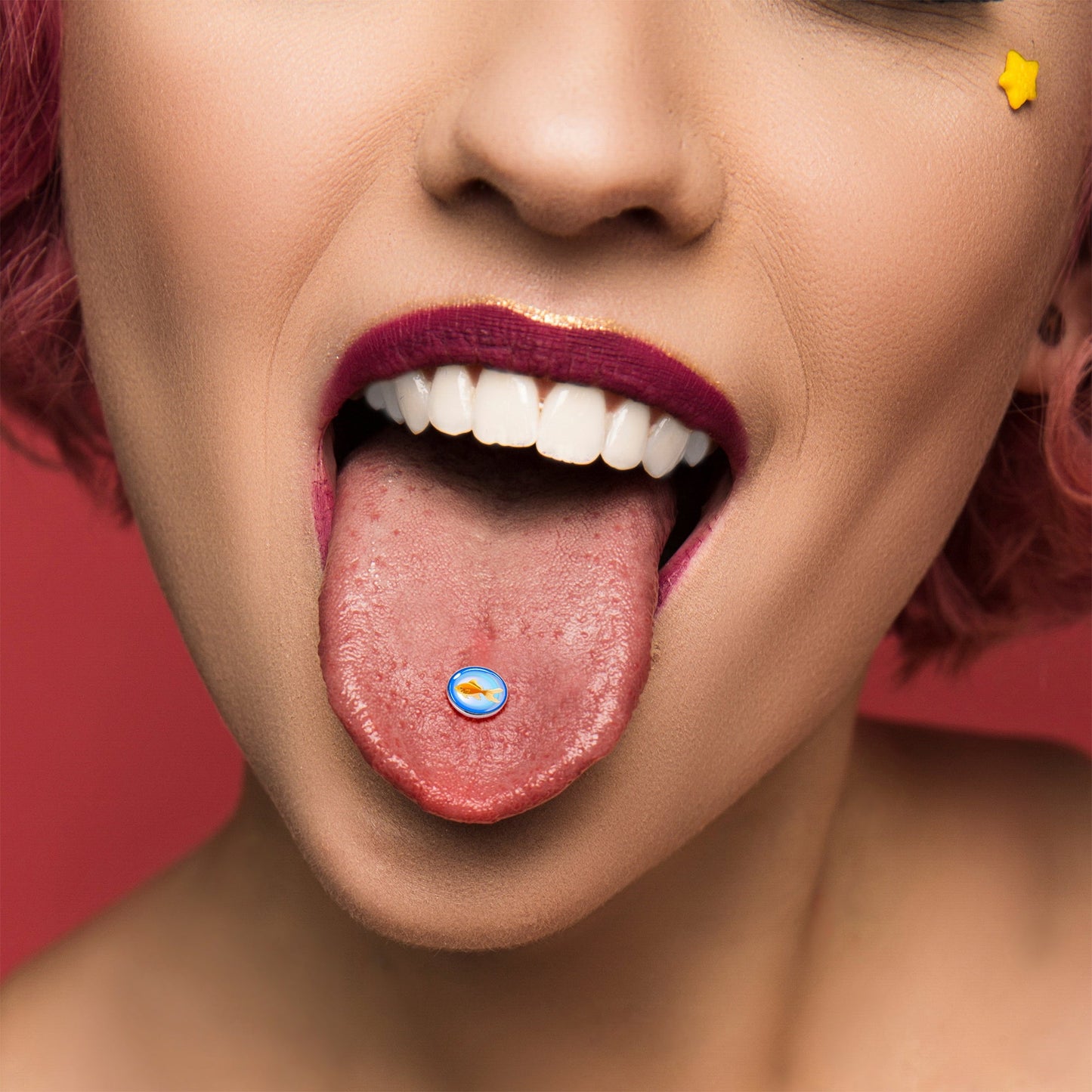 Gold Fish Barbell Tongue Ring by Onyx O