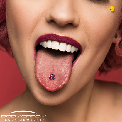 Blossom Creation Floral Love of Roses Barbell Tongue Ring by Onyx O