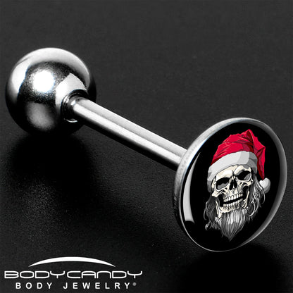 Holiday Skeleton Santa Claus Barbell Tongue Ring by Onyx O