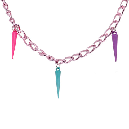 Handcrafted 14G 5/8 Retro 80s Purple Spike Dangle Nipple Chain