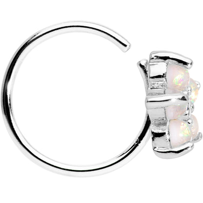 20G Clear CZ White Faux Opal Seamless Circular Ring