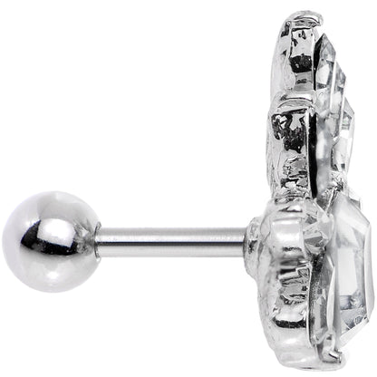 16G 1/4 Clear Gem Flower Tiara Amulet Cartilage Tragus Earring