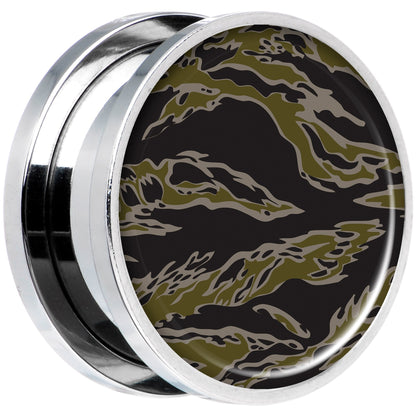 Tiger Camo Print Steel Screw Fit Plug Set 18mm
